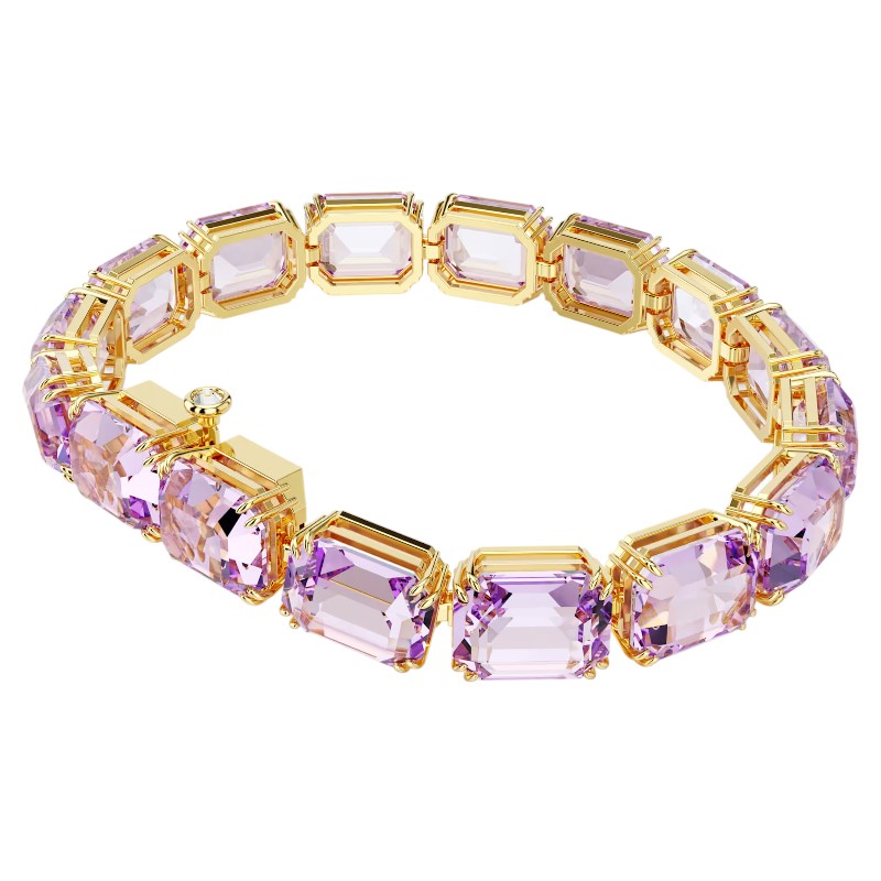 Swarovski Millenia Octagon Cut Tennis Bracelet, Purple and Gold Tone Plated