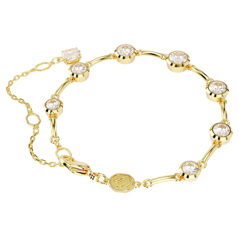 Swarovski Imber Mixed Round Cuts Bracelet, White and Gold Tone Plated