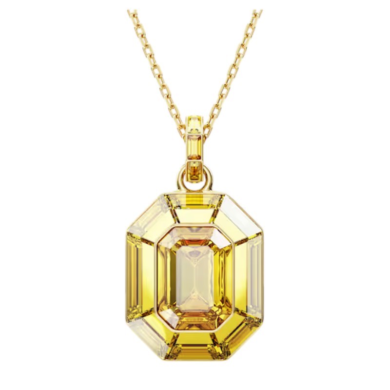 Swarovski Octagon Shape Lucent Pendant, Yellow and Gold Tone Plated