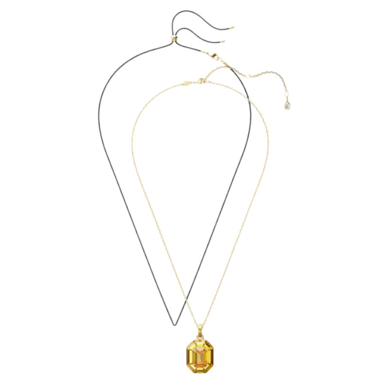 Swarovski Octagon Shape Lucent Pendant, Yellow and Gold Tone Plated