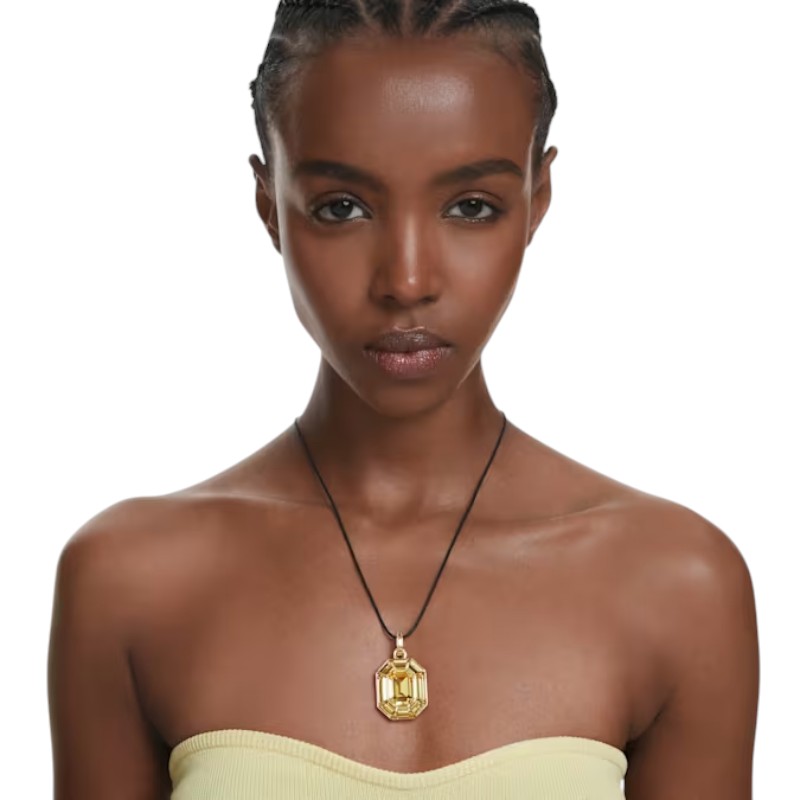 Swarovski Octagon Shape Lucent Pendant, Yellow and Gold Tone Plated