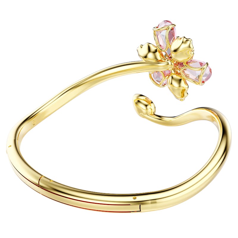 Swarovski Idyllia Mixed Cuts Multicolored Gold Tone Plated Flower Necklace, Medium
