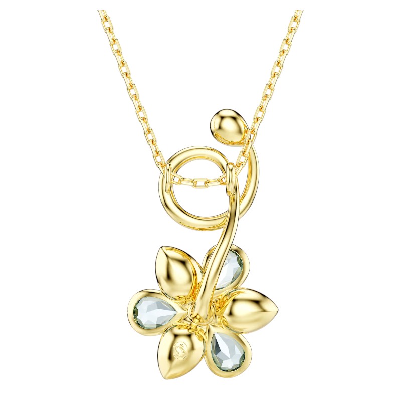 Swarovski Idyllia Mixed Cuts Flower Pendant Necklace, Blue and Gold Tone Plated