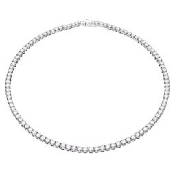 Swarovski Matrix Mixed Cuts Tennis Necklace, Pink and Rhodium