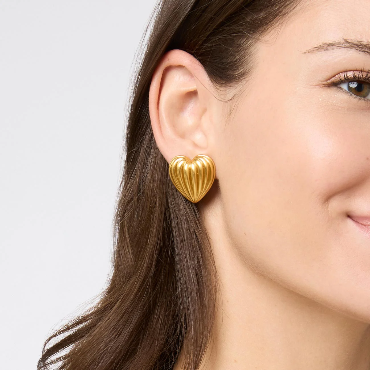 Julie Vos Puffy Heart Statement Stud Earrings