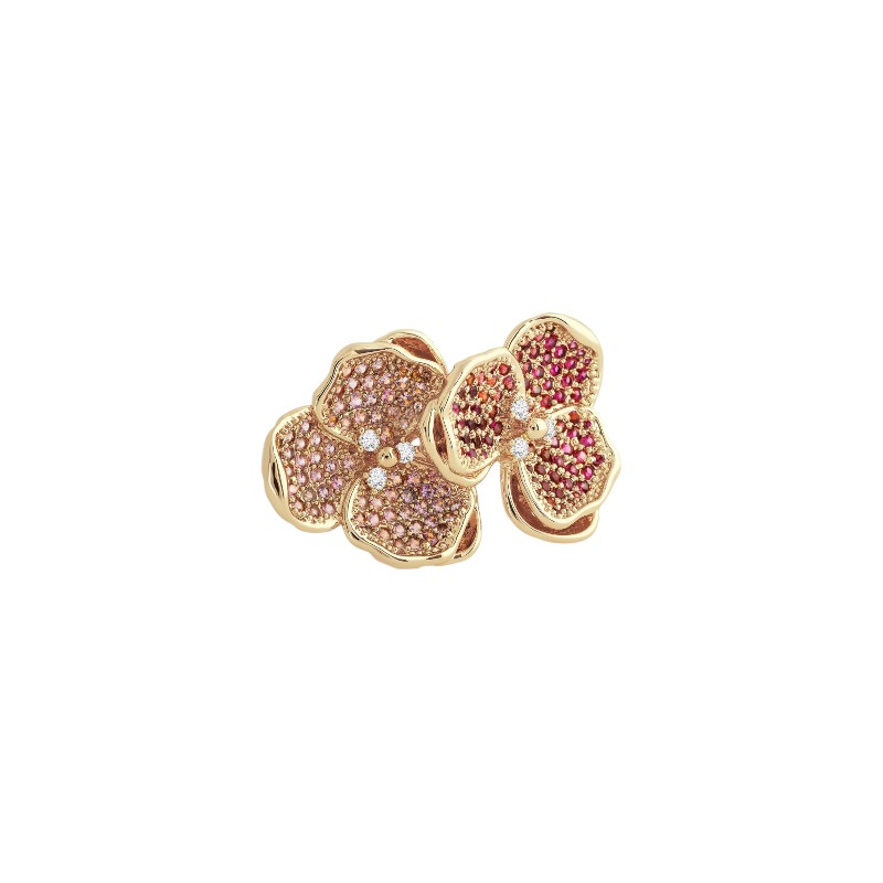 Anabel Aram Orchid Double Pink Pave Ring, 8