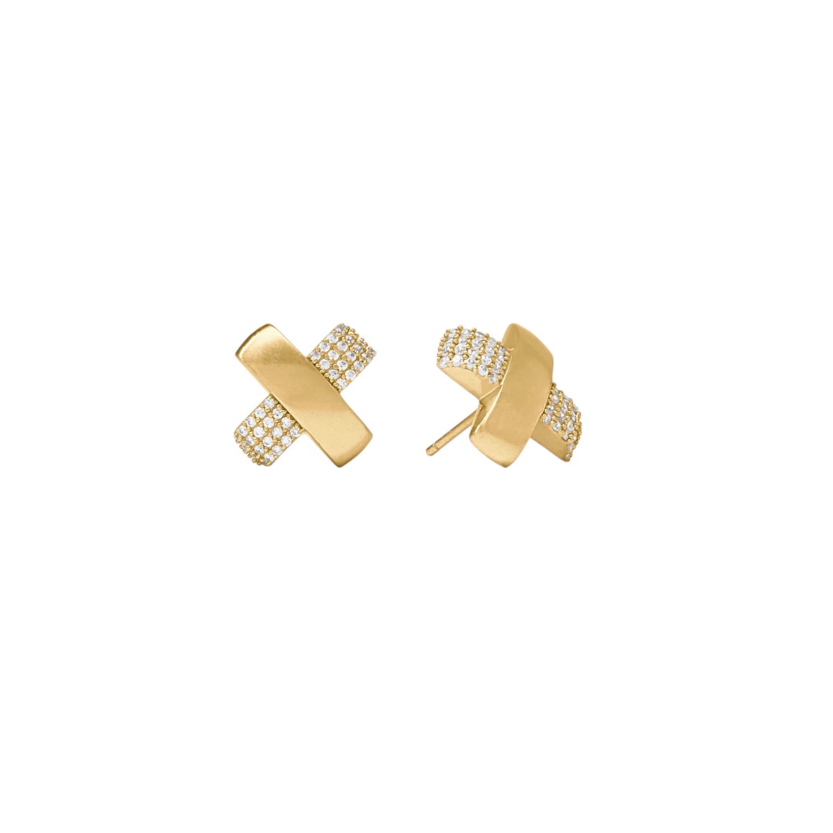 Julie Vos Catalina X Pave Stud Earrings