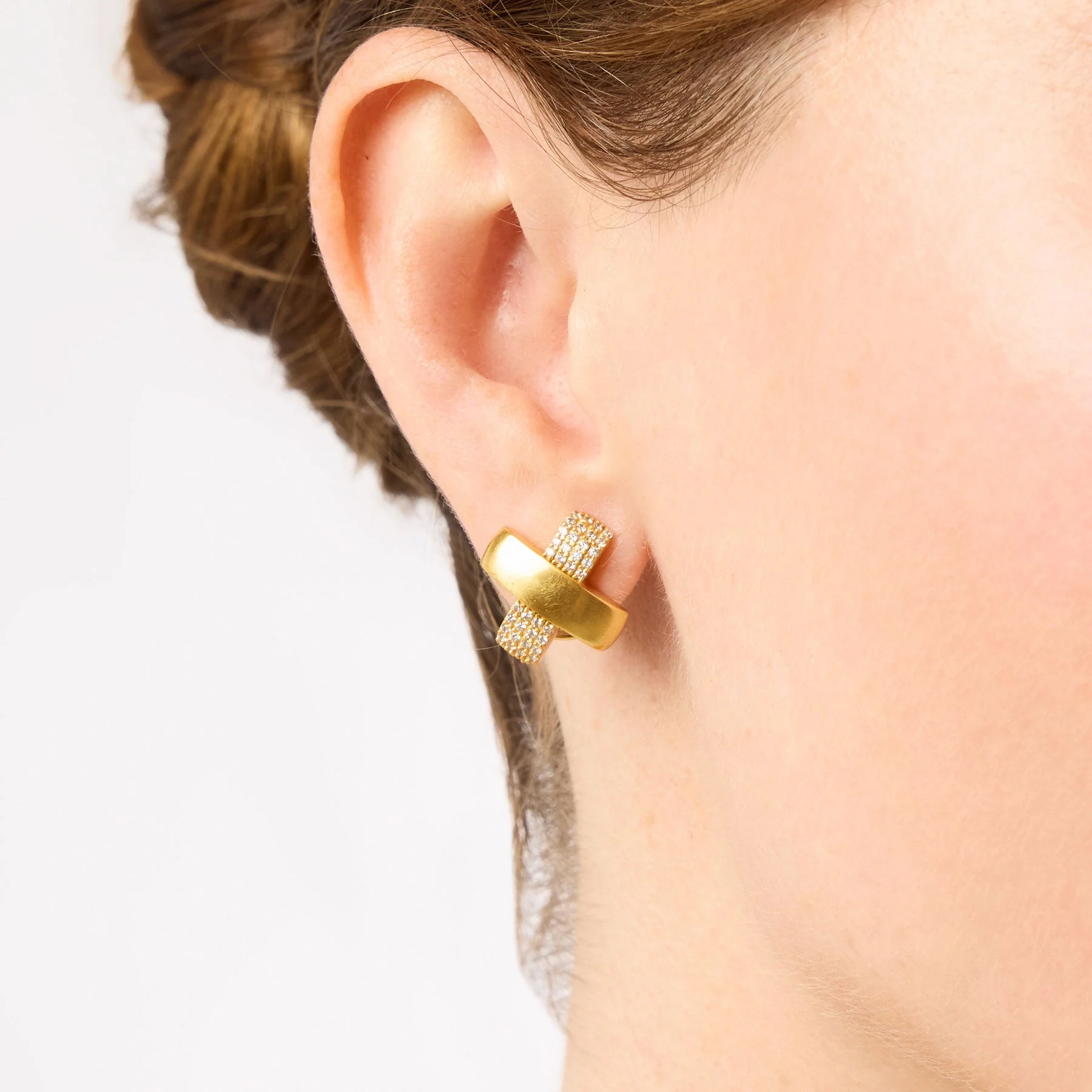 Julie Vos Catalina X Pave Stud Earrings