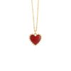 Anabel Aram Heart with Stone Pendant Necklace, Red Onyx