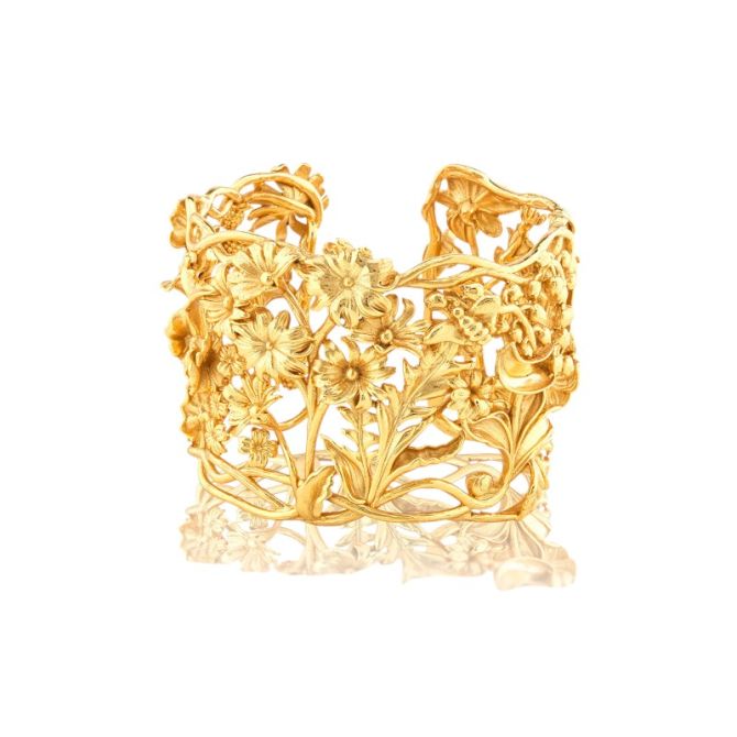 Capucine De Wulf Meadow Wildflower Cuff, Gold Plated