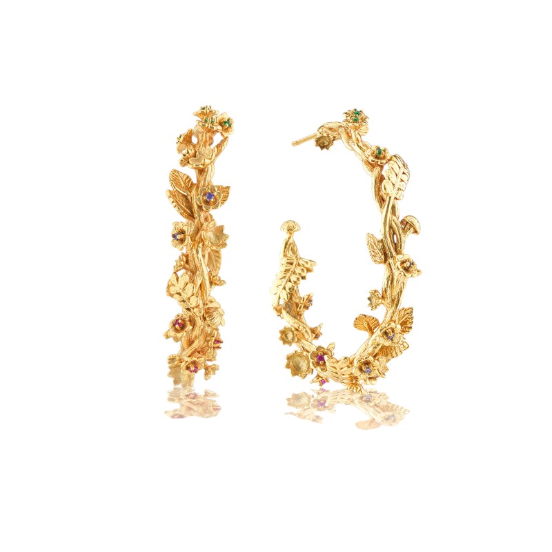Capucine De Wulf Meadow Grande Hoop Earrings, Gold Plated