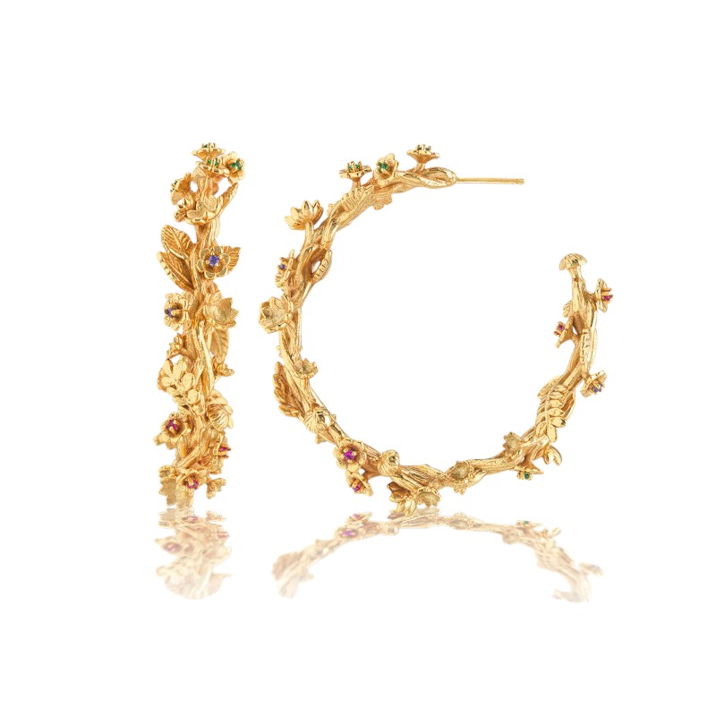 Capucine De Wulf Meadow Grande Hoop Earrings, Gold Plated