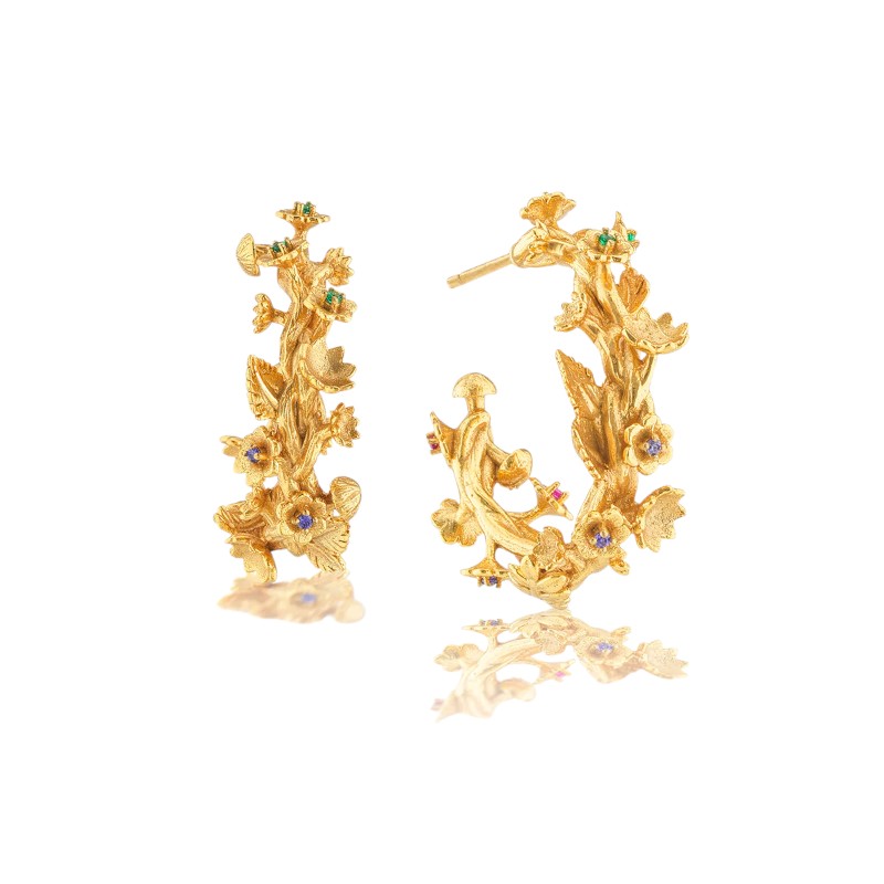 Capucine De Wulf Meadow Small Hoop Earrings, Gold Plate