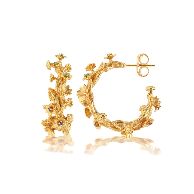 Capucine De Wulf Meadow Small Hoop Earrings, Gold Plate
