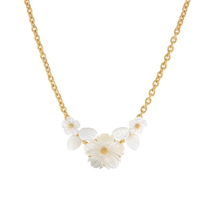 Capucine De Wulf Mermaid Garden Bouquet Necklace 16" Necklace, Mother of Pearl