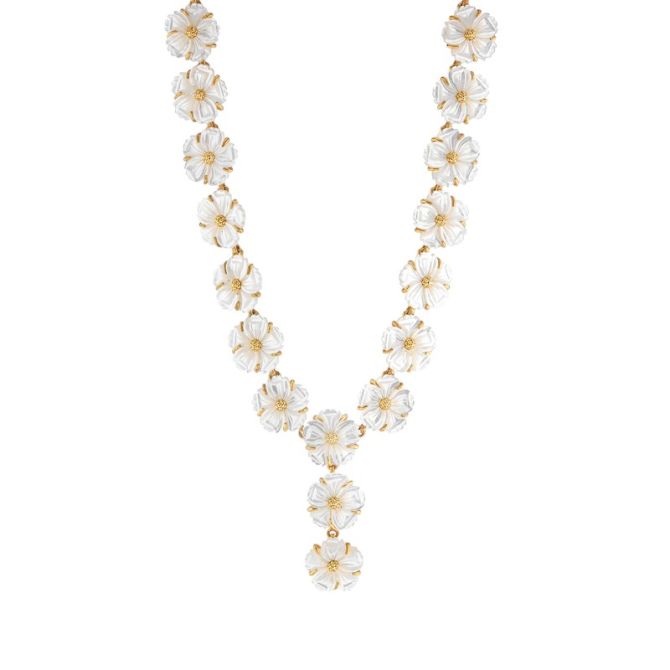 Capucine De Wulf Mermaid Garden Petite Riviere Convertible 16" Necklace, Mother of Pearl