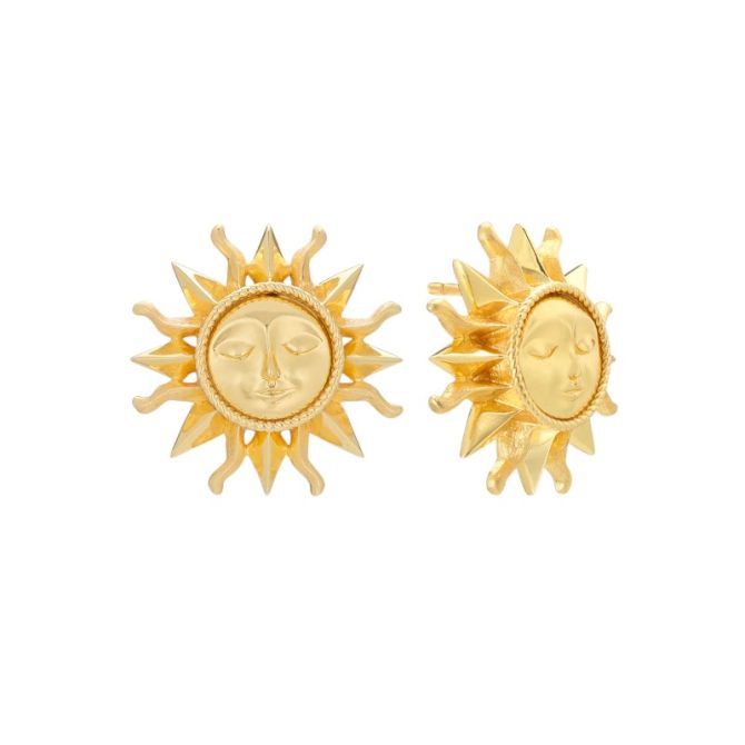Capucine De Wulf Soleil Stud Earrings, Gold Plated