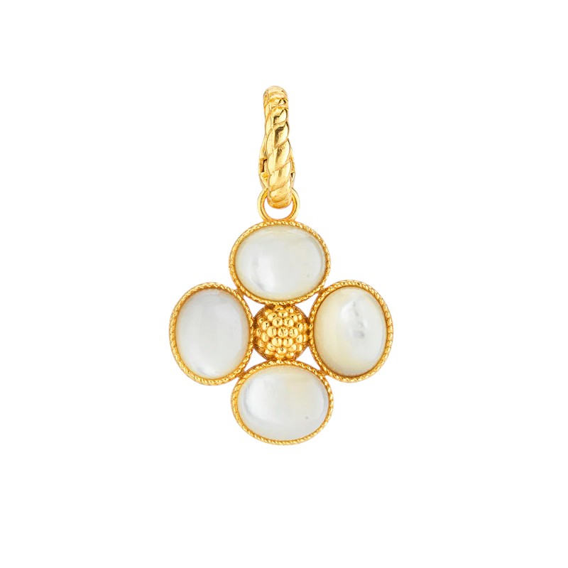Capucine De Wulf Berry Clover Double Sided Pendant, Mother of Pearl