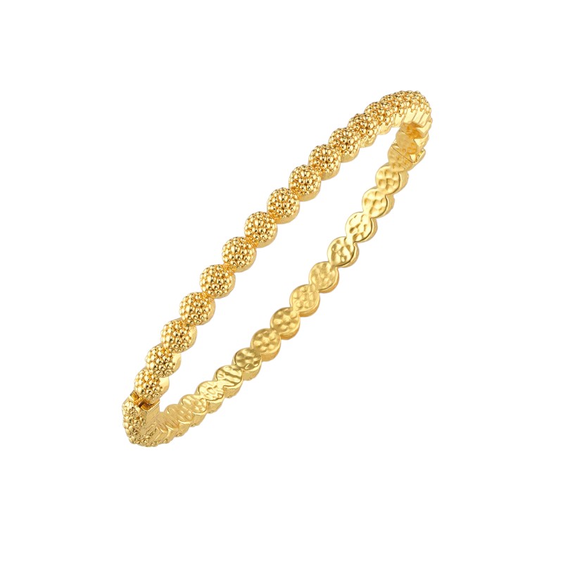 Capucine De Wulf Gold Plated Berry Eternity Petite Hinged Bangle, Small to Medium