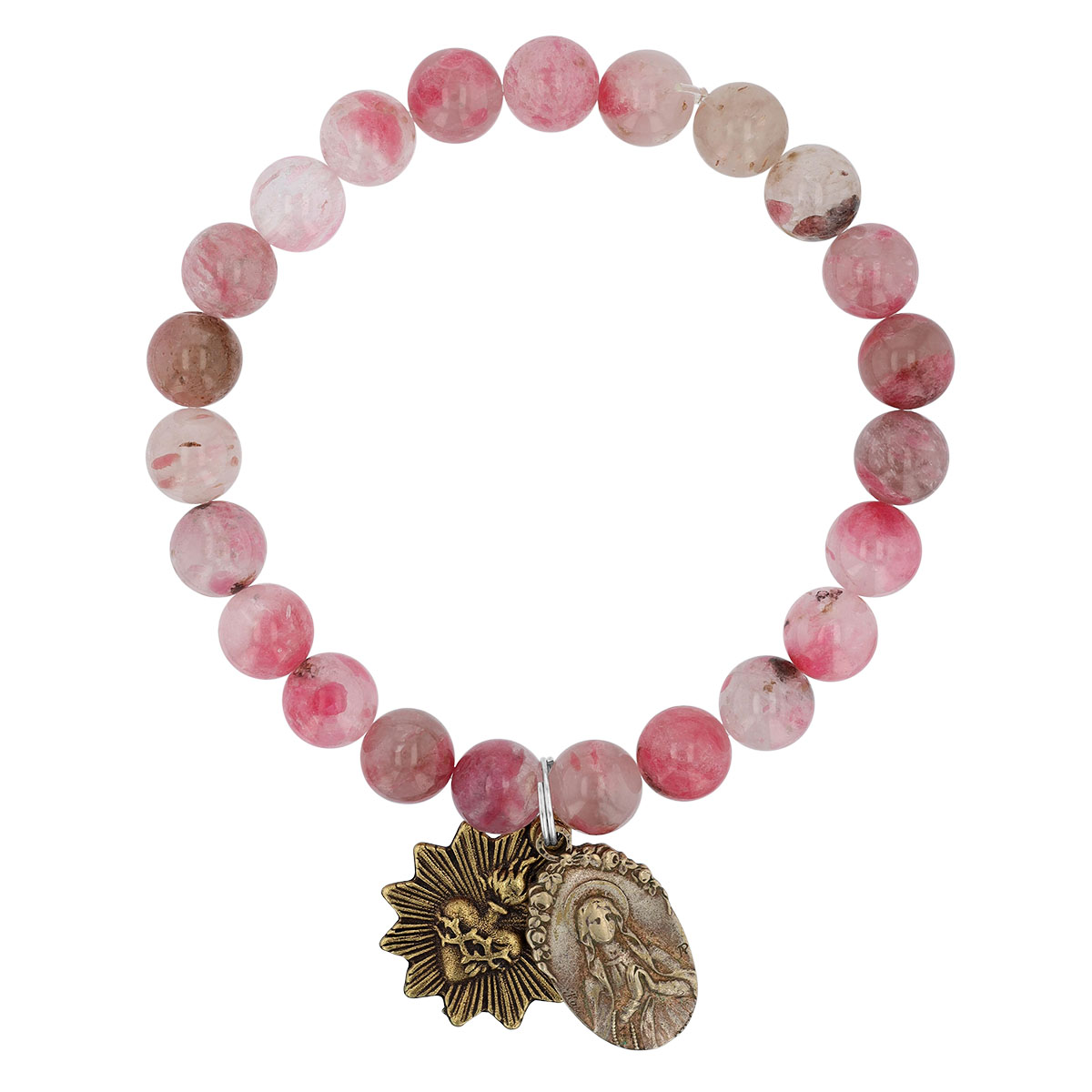 Miracle Icons by Mary Jo Pane Cherry Flower Quartz 8mm Bracelet