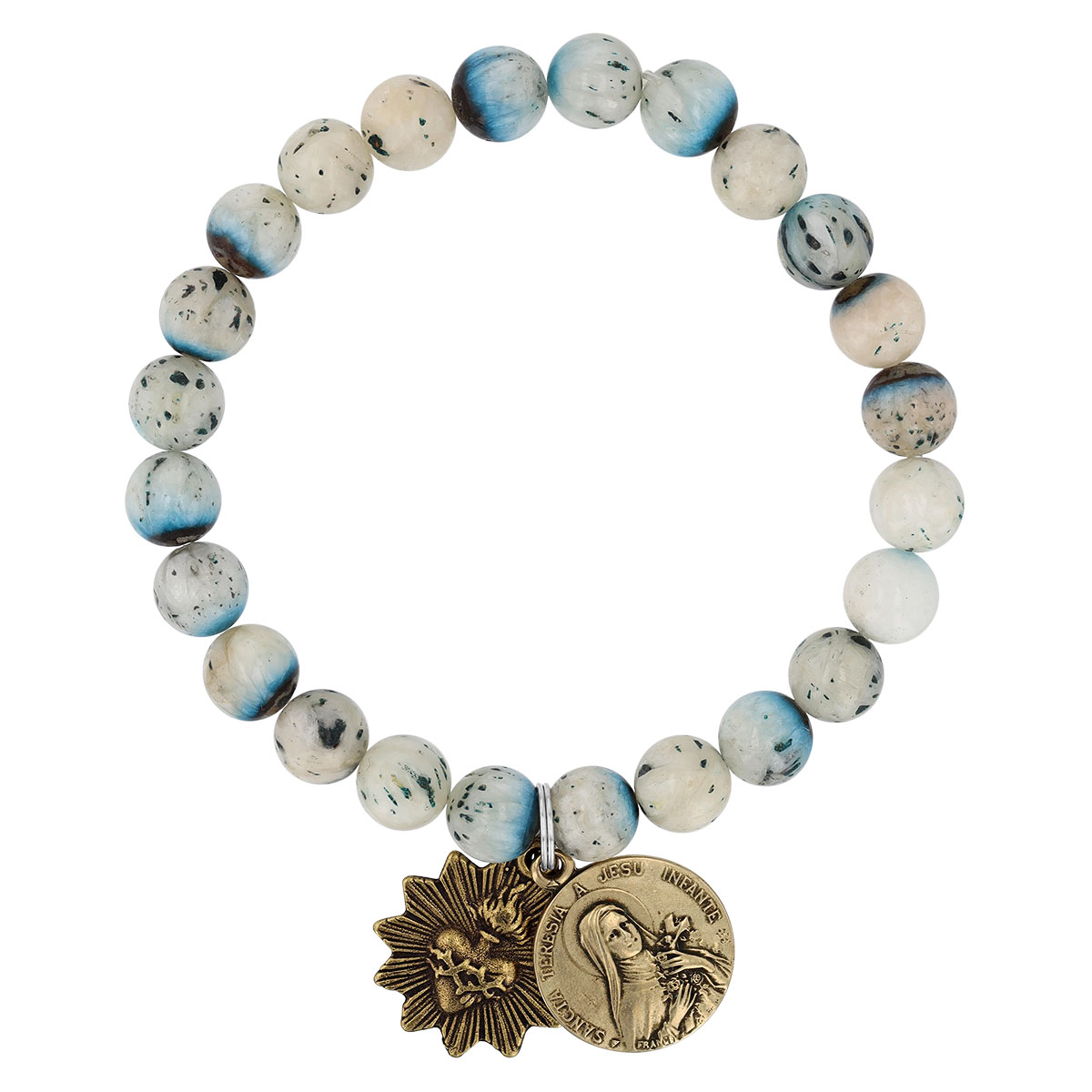 Miracle Icons by Mary Jo Pane Blue Ice Nakaurite 8mm Bracelet