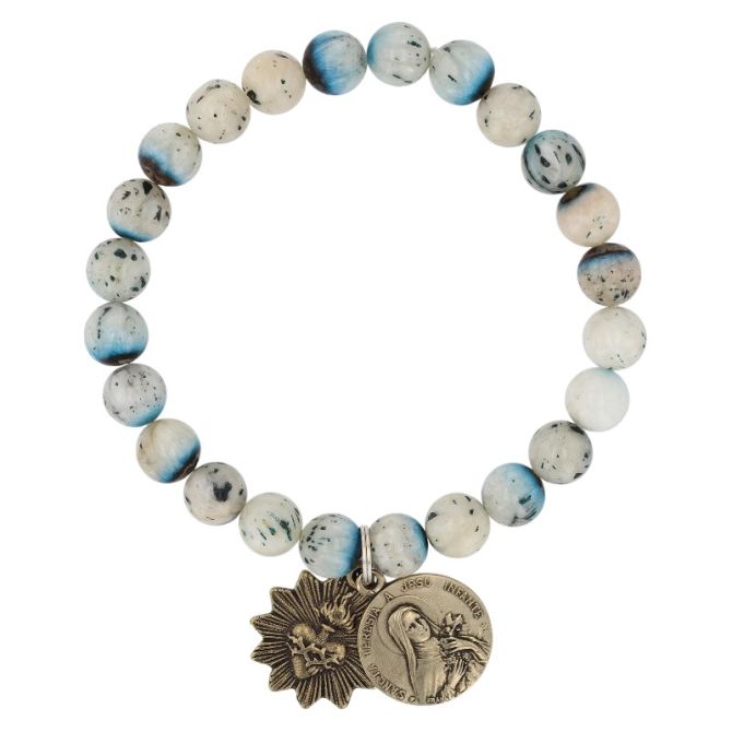 Miracle Icons by Mary Jo Pane Blue Ice Nakaurite 8mm Bracelet