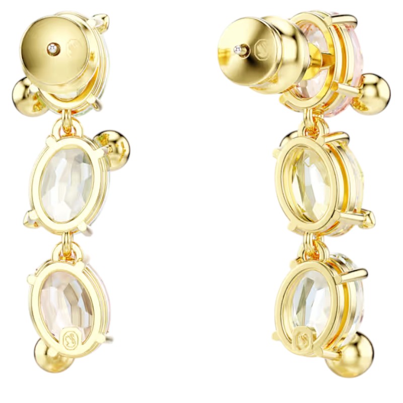 Swarovski Asymmetrical Gema Mixed Cuts Drop Earrings, Multicolor