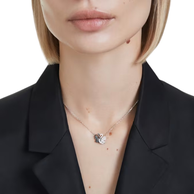 Swarovski Swan Pendant, Black