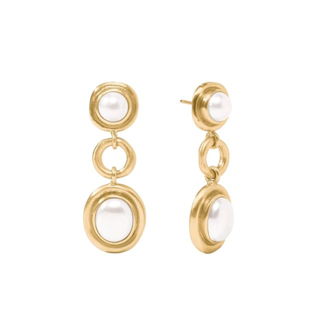 Julie Vos Wave Tier Earrings, Pearl