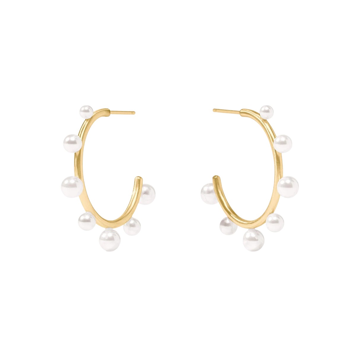 Julie Vos Pearl Hydra Stone Hoop Earrings, Medium