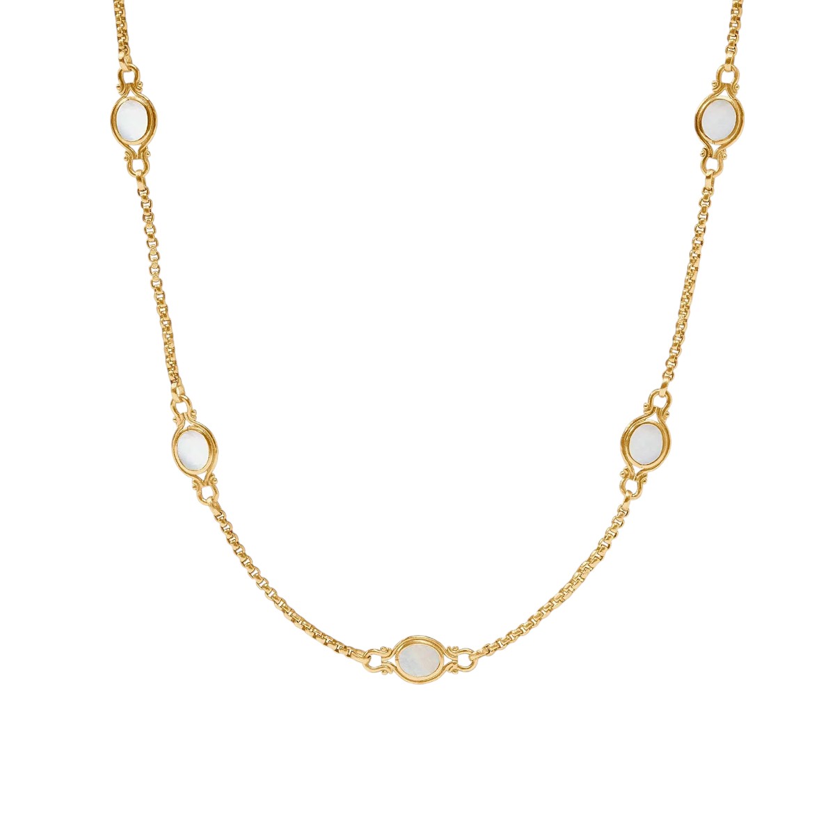 Julie Vos Saratoga Stone Station Necklace, Mother of Pearl