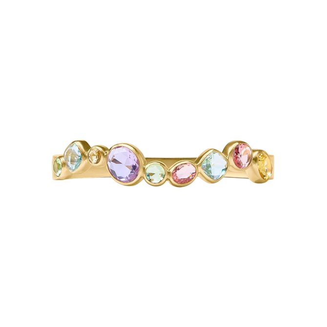 Julie Vos Kaleidoscope Hing Bangle, Multi Stone
