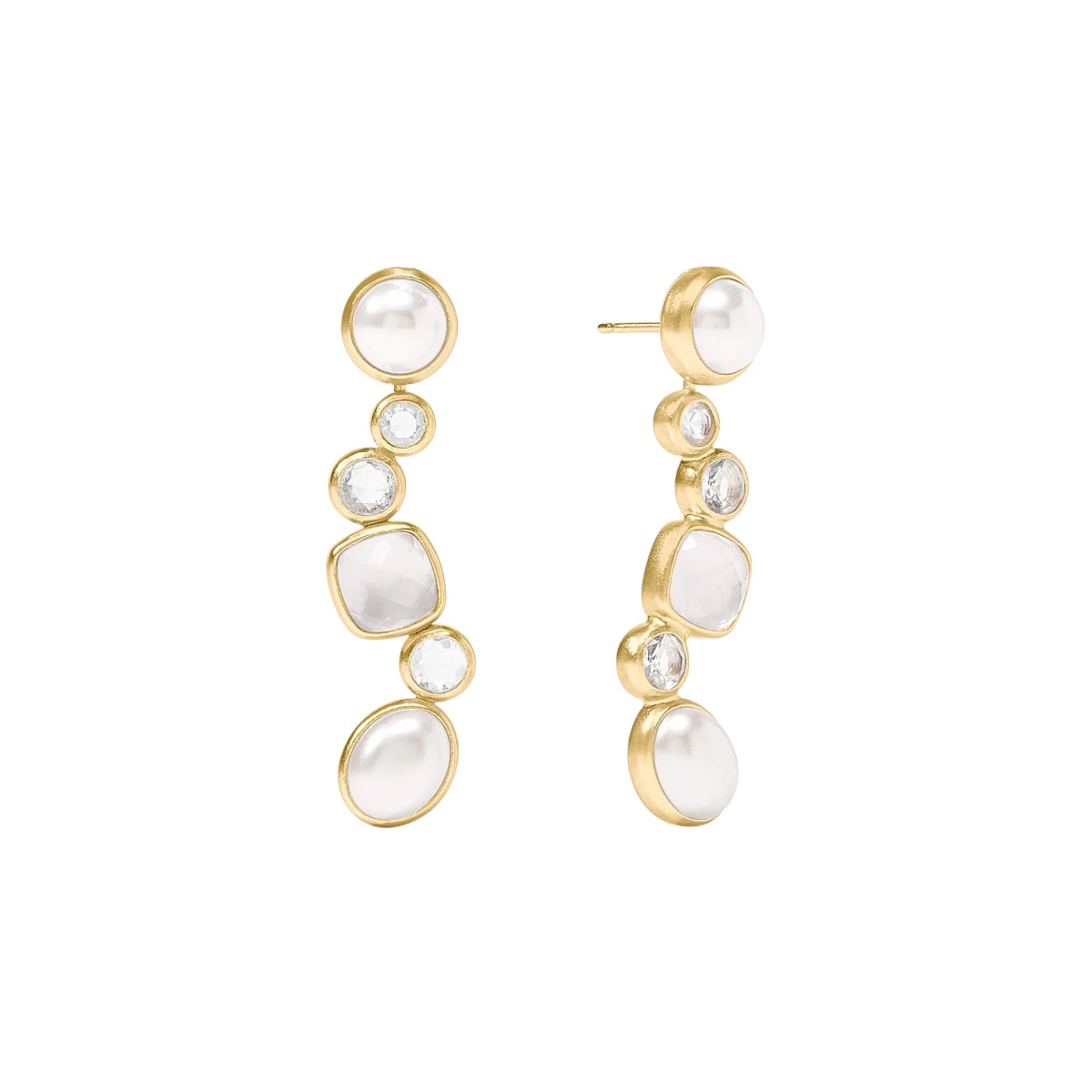 Julie Vos Kaleidoscope Earring Jacket, Iridescent Clear Crystal