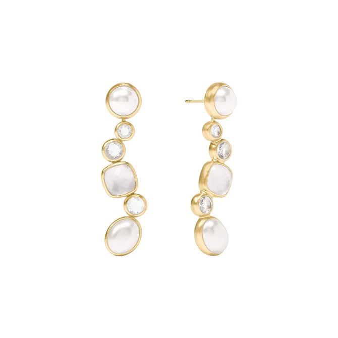 Julie Vos Kaleidoscope Earring Jacket, Iridescent Clear Crystal