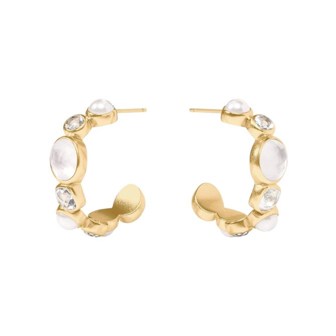 Julie Vos Iridescent Clear Crystal Kaleidoscope Hoop Earrings, Medium