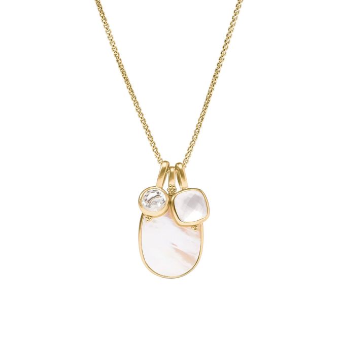 Julie Vos Kaleidoscope Charm Pendant Necklace, Iridescent Clear Crystal