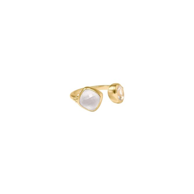 Julie Vos Kaleidoscope Ring, Iridescent Clear Crystal