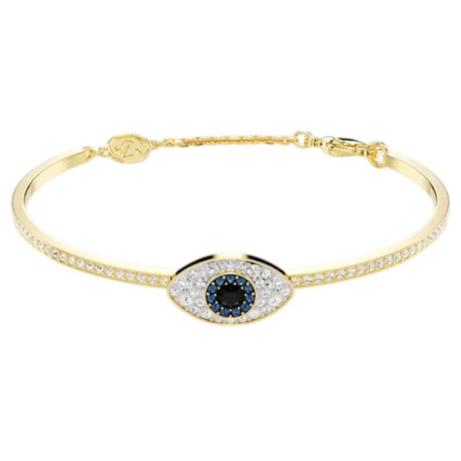 Swarovski Evil Eye Symbolica Bangle Bracelet, Blue and Gold Tone Plated
