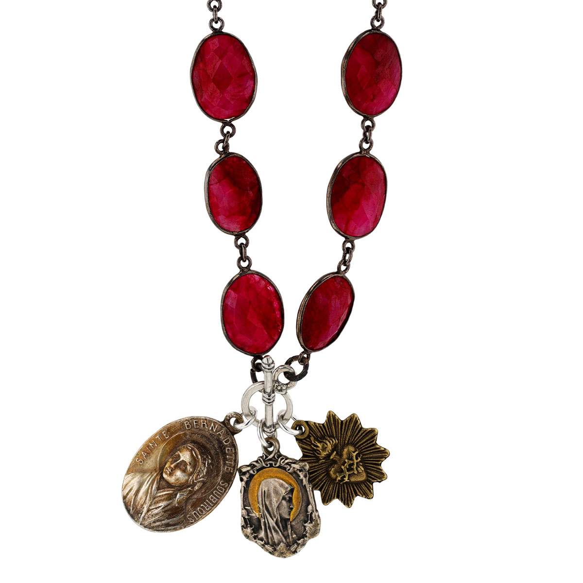 Miracle Icons by Mary Jo Pane Ruby Necklace, 22