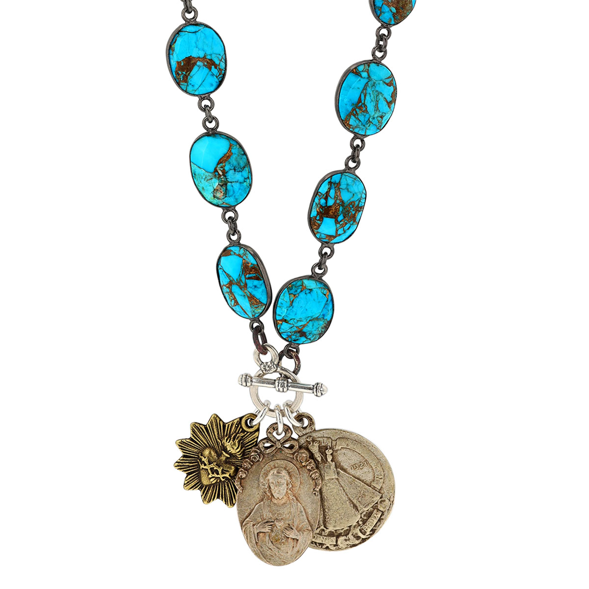 Miracle Icons by Mary Jo Pane Turquoise Necklace, 22