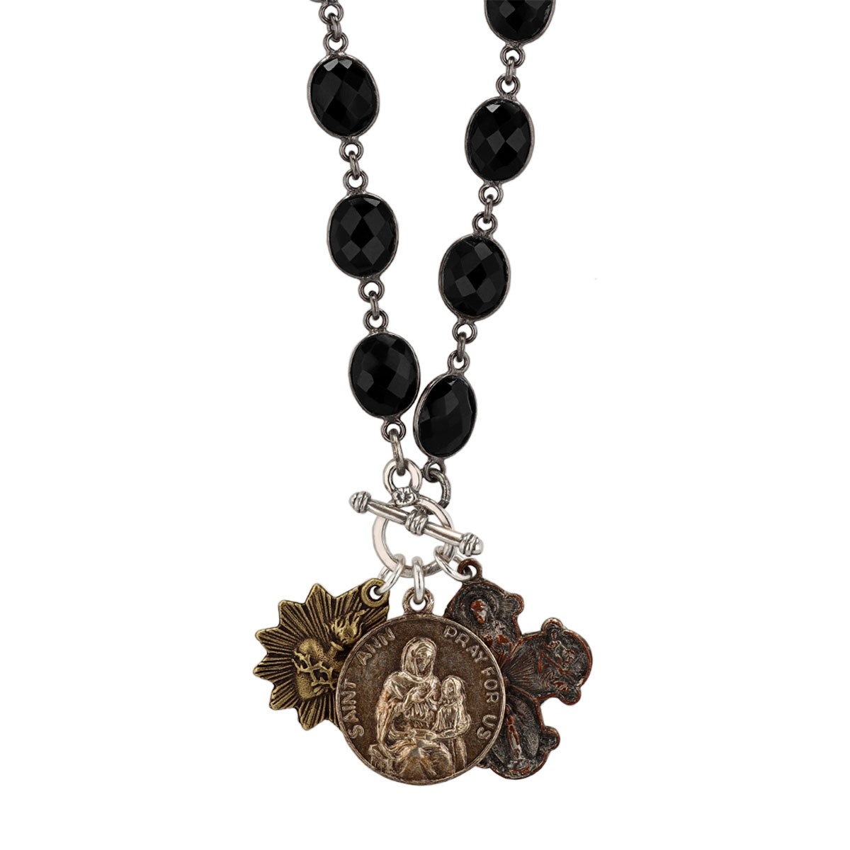Miracle Icons by Mary Jo Pane Black Onyx Chalcedony Necklace, 24