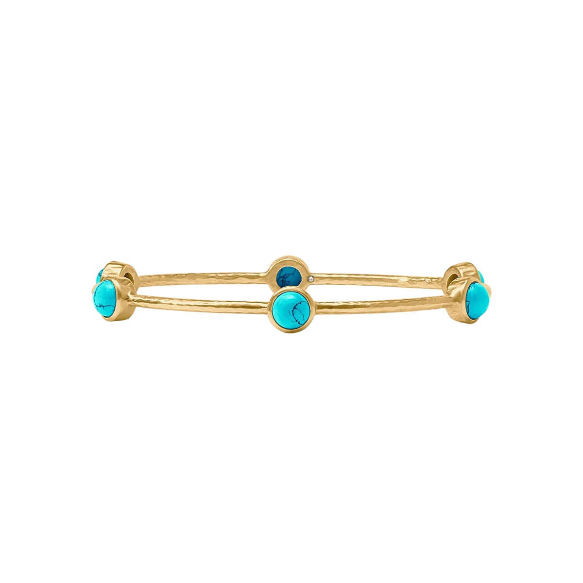 Julie Vos Milano Luxe Bangle Bracelet, Gold and Turquoise Blue in Medium