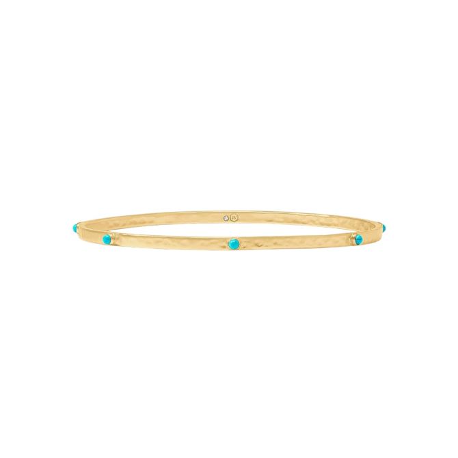 Julie Vos Turquoise Blue Crescent Stone Bangle, Medium