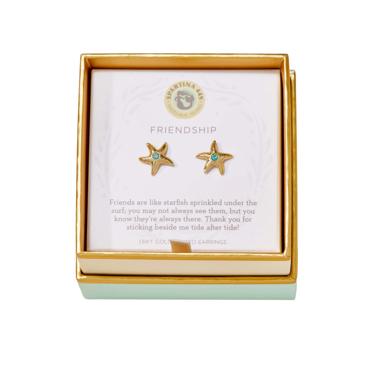 Spartina 449 Friendship Starfish Stud Earrings, Gold Plated