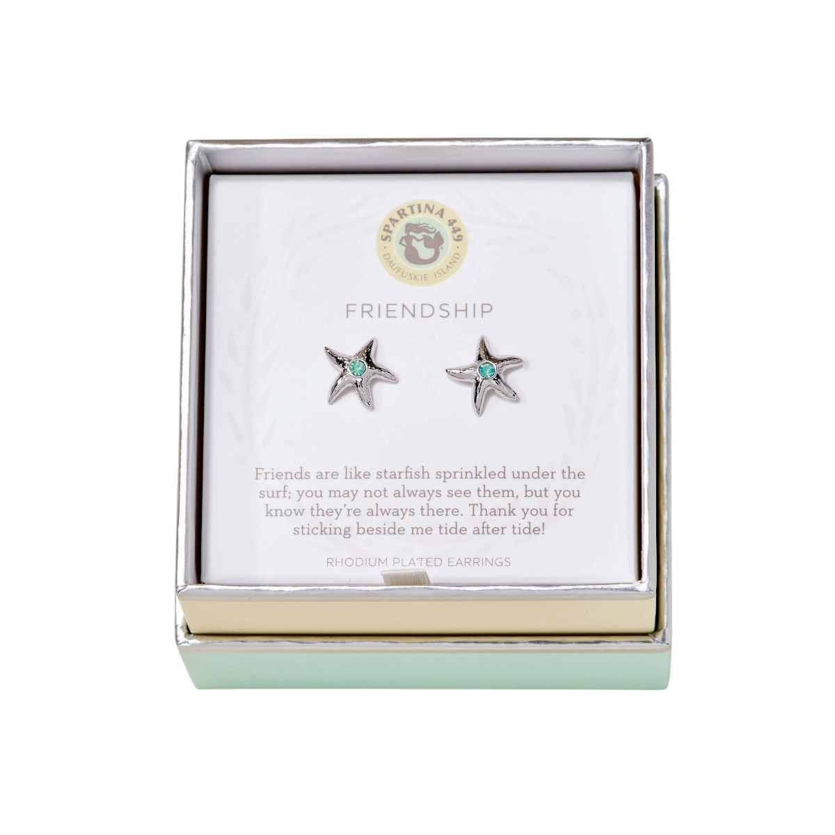 Spartina 449 Friendship Starfish Stud Earrings, Silver Plated
