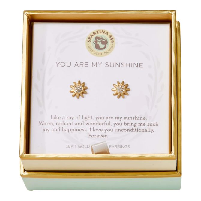 Spartina 449 Sea La Vie Sunshine Stud Earrings, Yellow Gold Plated