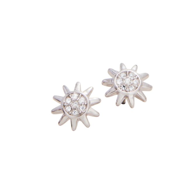Spartina 449 Sunshine Sun Stud Earrings, Silver Plated
