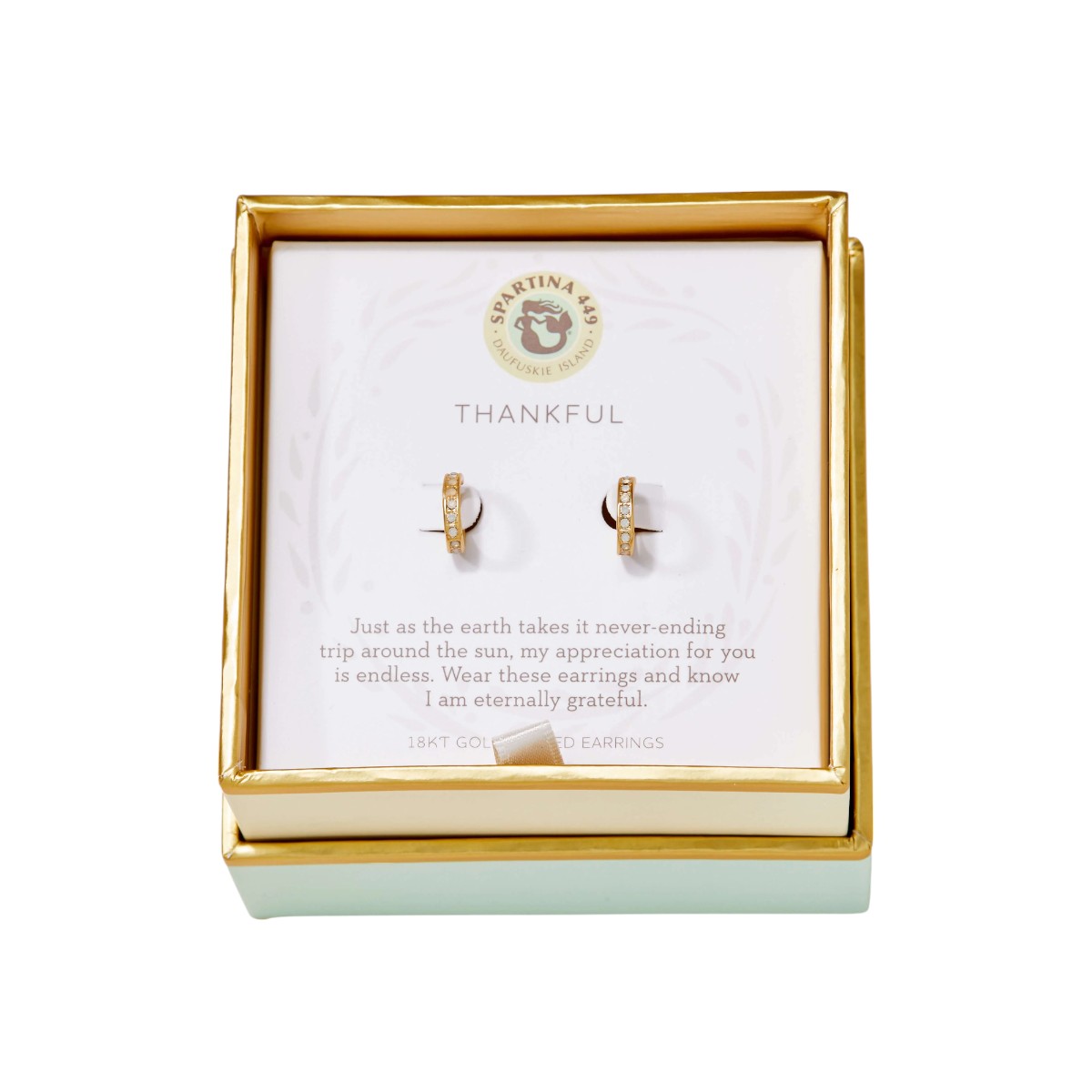 Spartina 449 Thankful Ring Hoop Earrings, Gold Plated