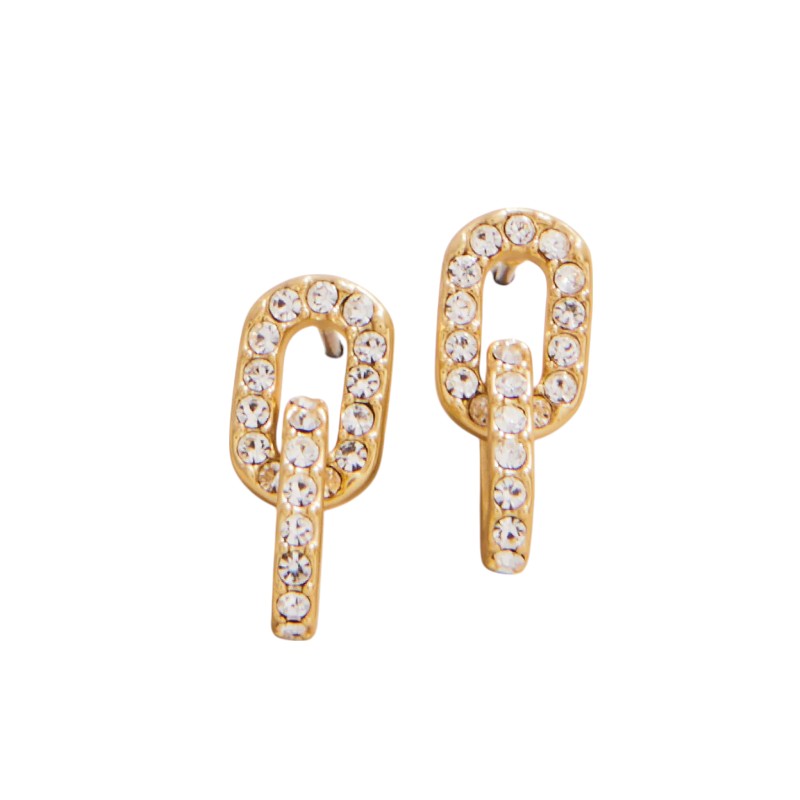 Spartina 449 Sea La Vie Unbreakable Links Stud Earrings, Yellow Gold Tone