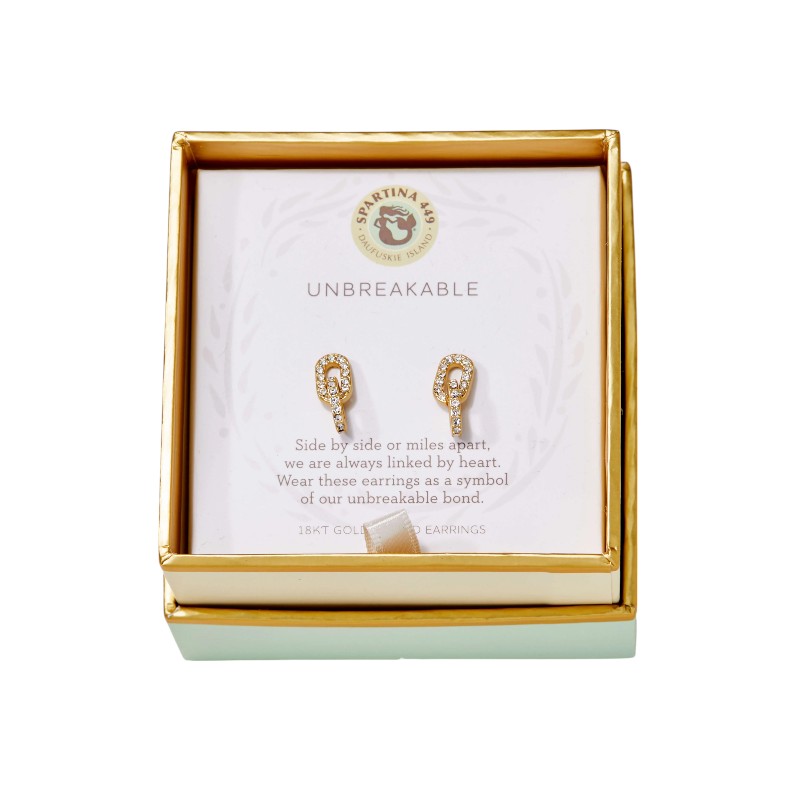 Spartina 449 Sea La Vie Unbreakable Links Stud Earrings, Yellow Gold Tone